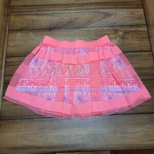 Faded Glory Girls Multi Pattern Skorts w/ Neon Orange Tule - Size XL (14-16)